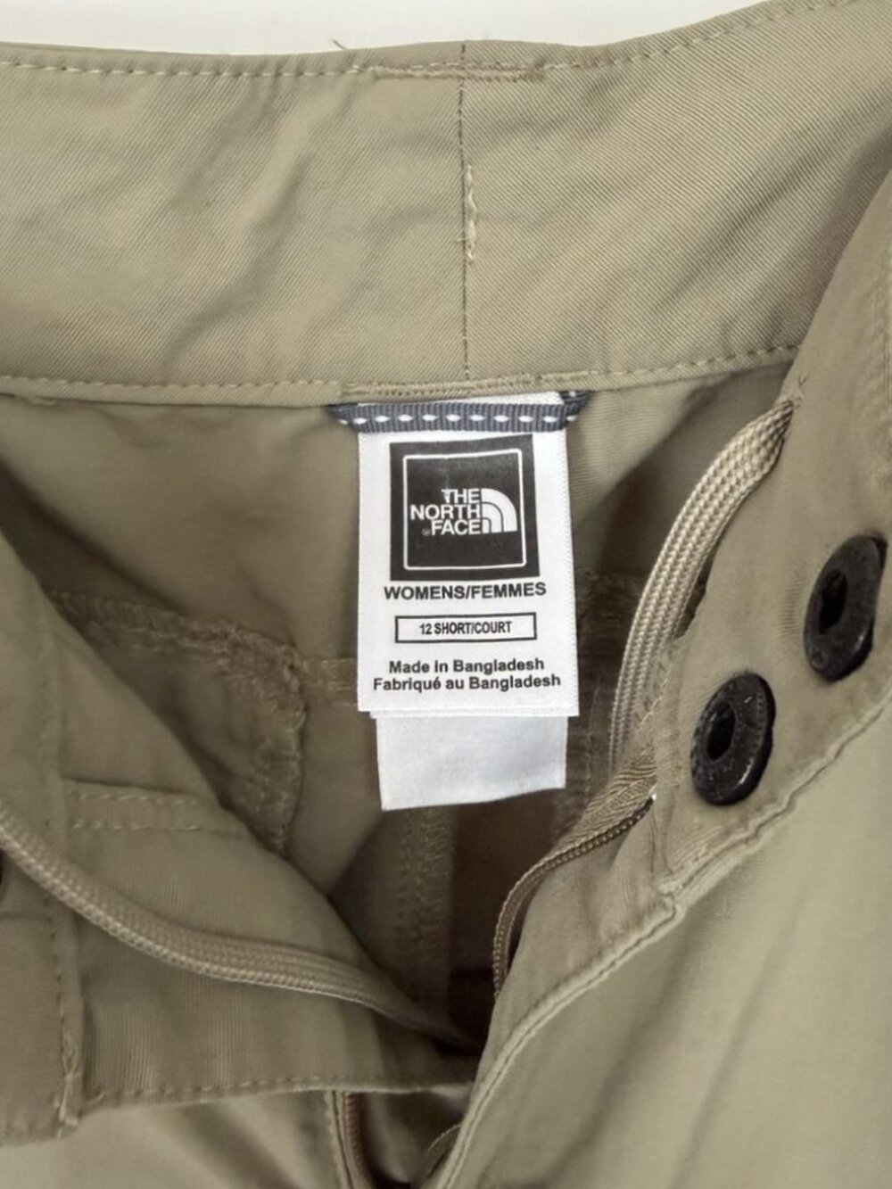 North Face Women’s 12 Short / Court Pant Tan Zip Off Cargo Shorts Hiking - Picture 9 of 12